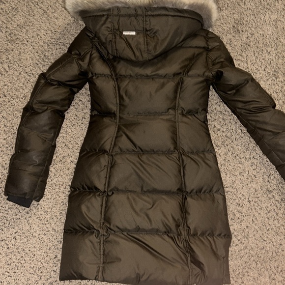 Soia & kyo down hooded coyote fur puffer coat size XXS - Picture 6 of 10